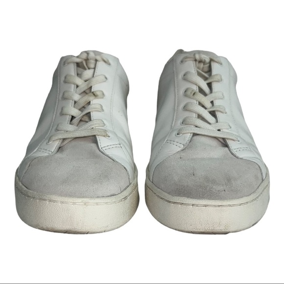 Vince Janna Leather Suede White Sneakers - Picture 5 of 11